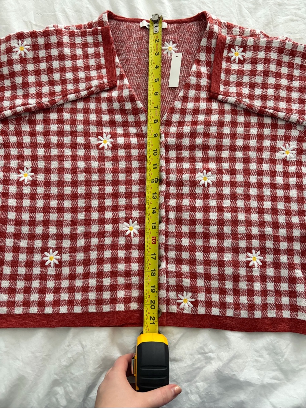 Madewell Spring Cardigan Gingham Daisy-Embroidered - Picture 10 of 12